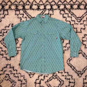 VATRENUS FR Shirts for Men Geometric Print Flame Resistant Cotton Work Shirt